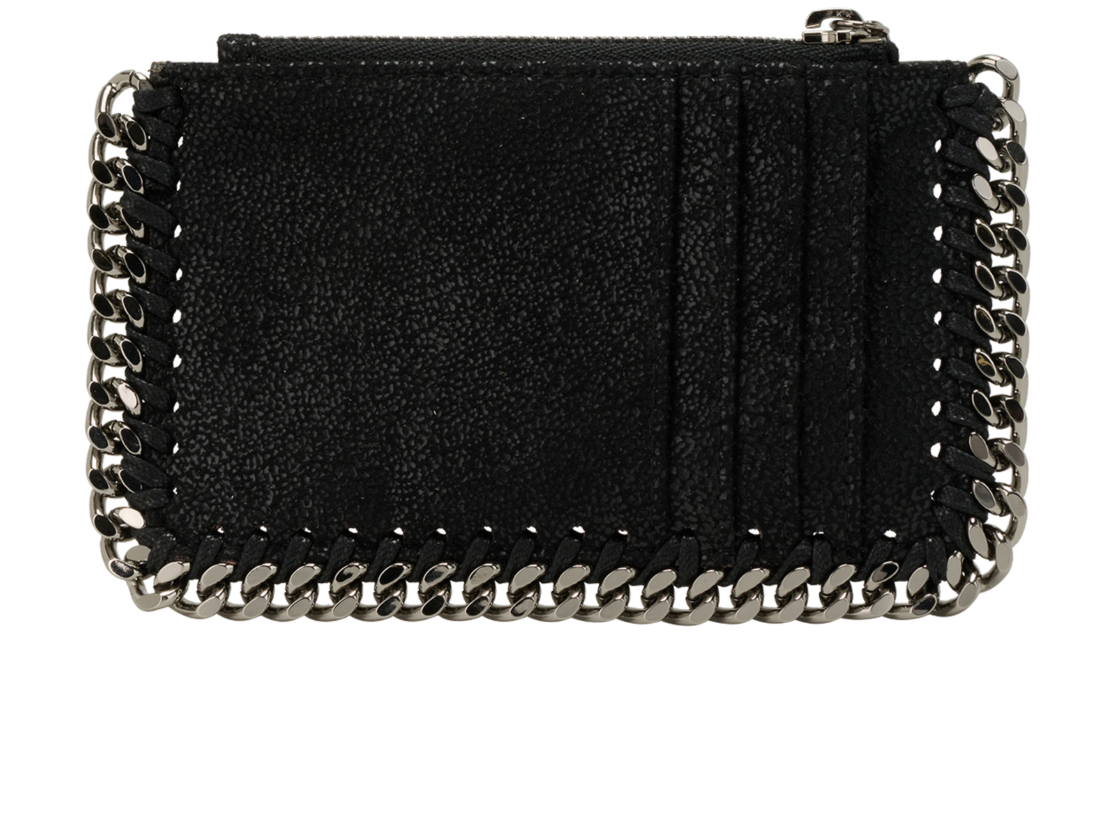 Stella Mccartney Falabella Zipped Card Holder, &pound;130, Accessories, Black, Faux Leather, Back view